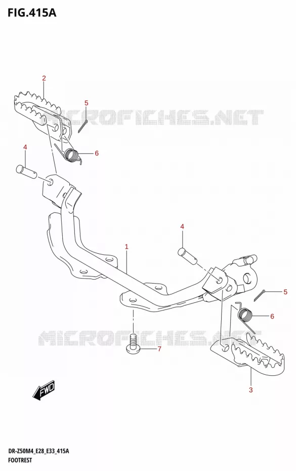 REPOSE PIEDS Suzuki MOTO 50 DR 2024  DR-Z50 2024 M4 (E28)