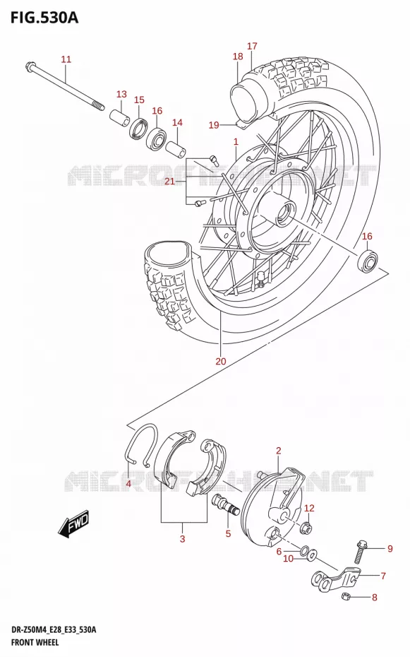 ROUE AVANT Suzuki MOTO 50 DR 2024  DR-Z50 2024 M4 (E28)