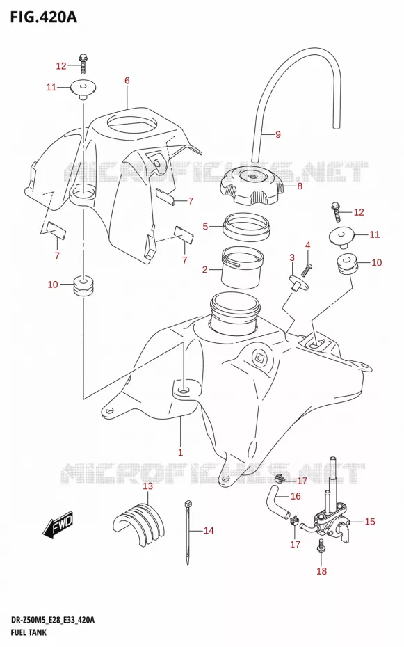 RESERVOIR D'ESSENCE Suzuki MOTO 50 DR 2025  DR-Z50 2025 M5 (E28)