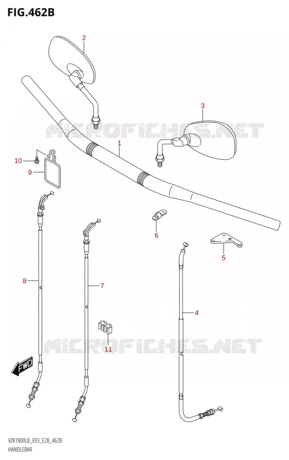 GUIDON (VZR1800BZ:L8:E03) Suzuki MOTO 1800 BOULEVARD 2018  VZR1800 2018 L8 (E28)