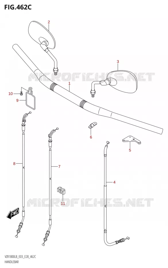 GUIDON (VZR1800BZ:L8:E28) Suzuki MOTO 1800 BOULEVARD 2018  VZR1800 2018 L8 (E28)