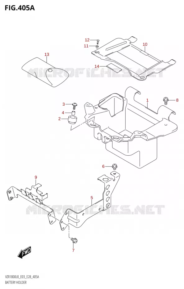 SUPPORT BATTERIE Suzuki MOTO 1800 BOULEVARD 2018  VZR1800 2018 L8 (E28)