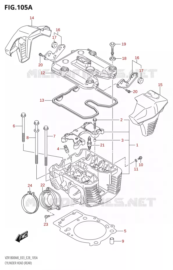 CULASSE (REAR) (VZR1800) Suzuki MOTO 1800 BOULEVARD 2020  VZR1800 M0 /​ VZR1800BZ M0 (E03,E28,E33)