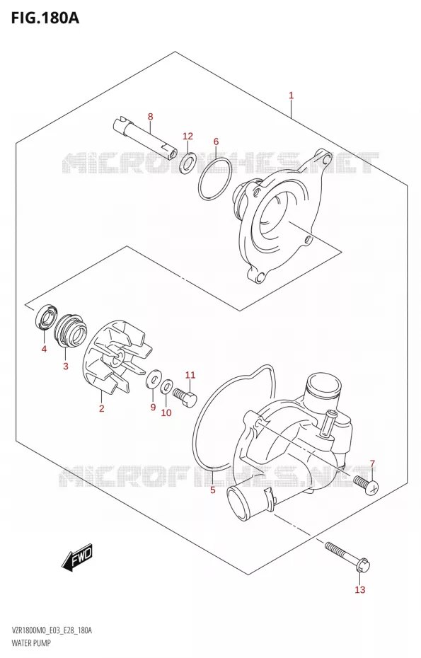 POMPE A EAU Suzuki MOTO 1800 BOULEVARD 2020  VZR1800 M0 /​ VZR1800BZ M0 (E03,E28,E33)