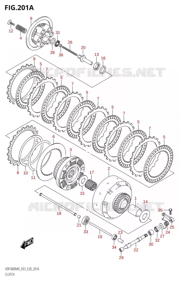 EMBRAYAGE Suzuki MOTO 1800 BOULEVARD 2020  VZR1800 M0 /​ VZR1800BZ M0 (E03,E28,E33)