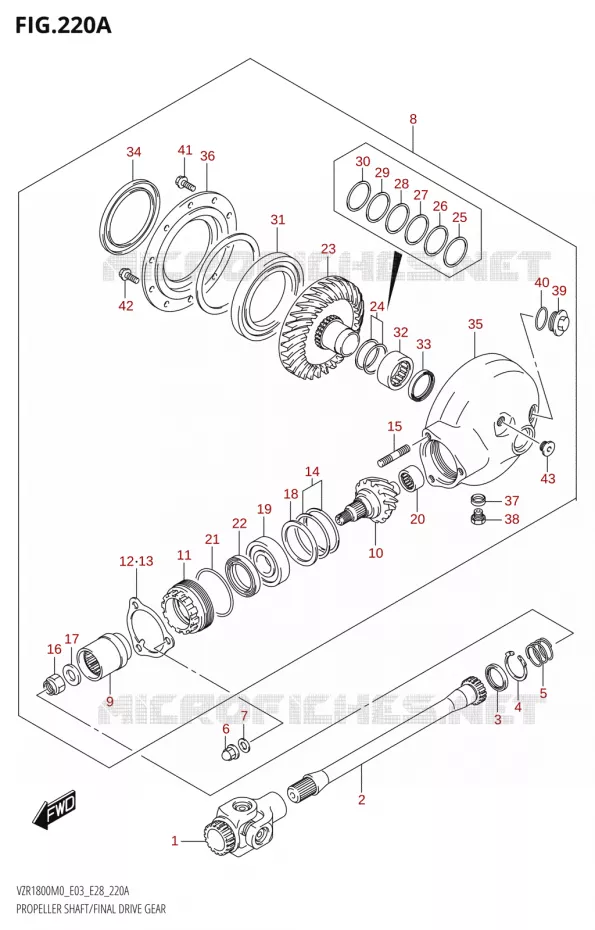 CARDAN Suzuki MOTO 1800 BOULEVARD 2020  VZR1800 M0 /​ VZR1800BZ M0 (E03,E28,E33)