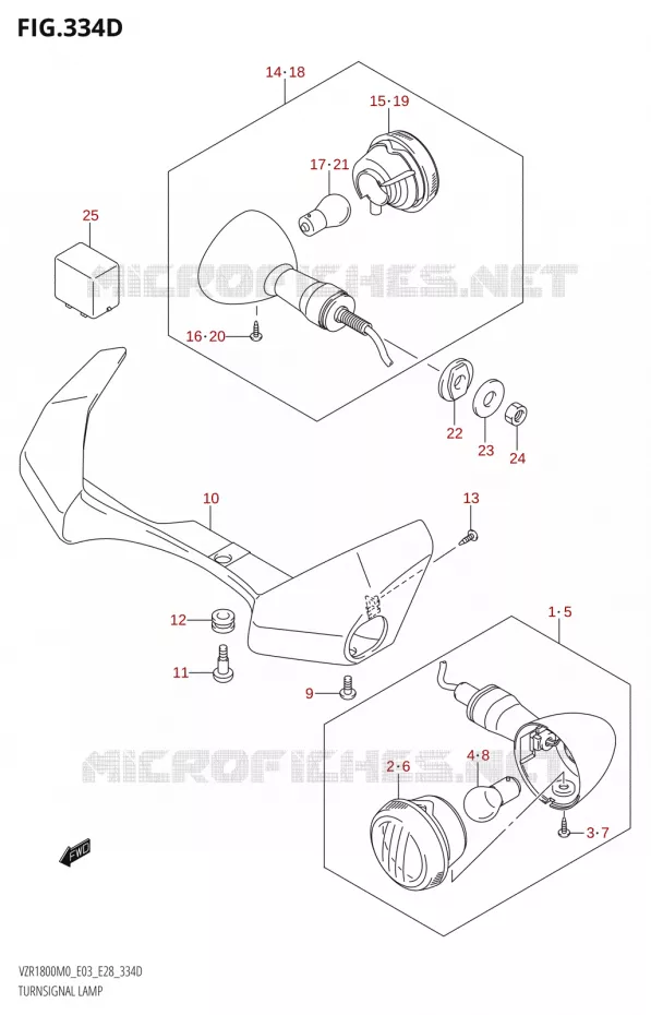 CLIGNOTANTS (VZR1800BZ) Suzuki MOTO 1800 BOULEVARD 2020  VZR1800 M0 /​ VZR1800BZ M0 (E03,E28,E33)