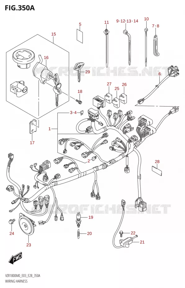 FAISCEAU ELECTRIQUE (VZR1800BZ:E33) Suzuki MOTO 1800 BOULEVARD 2020  VZR1800 M0 /​ VZR1800BZ M0 (E03,E28,E33)