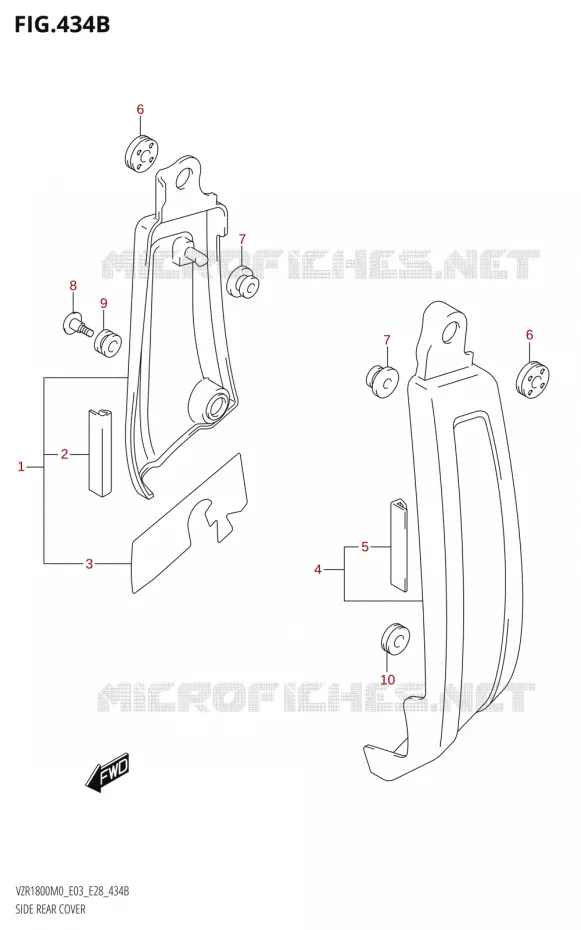 CACHES LATERAUX (VZR1800BZ) Suzuki MOTO 1800 BOULEVARD 2020  VZR1800 M0 /​ VZR1800BZ M0 (E03,E28,E33)