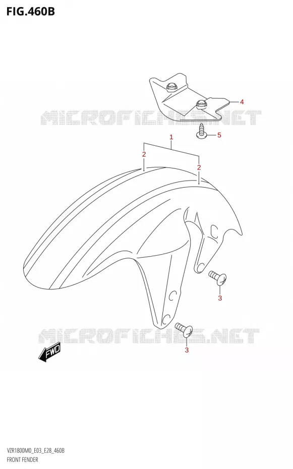GARDE BOUE AVANT (VZR1800BZ)(SEE NOTE 1) Suzuki MOTO 1800 BOULEVARD 2020  VZR1800 M0 /​ VZR1800BZ M0 (E03,E28,E33)