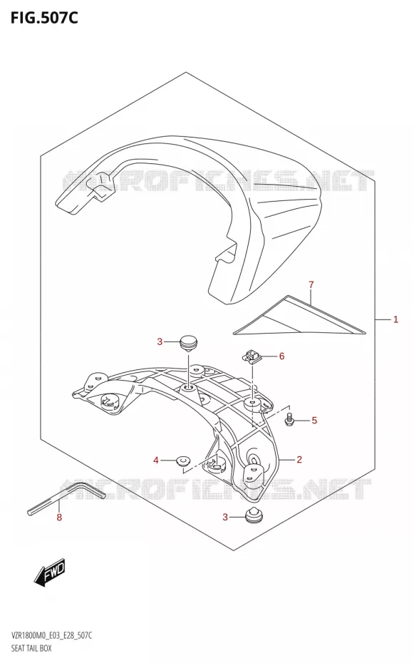 CAPOT DE SELLE (VZR1800BZ)(SEE NOTE 1) Suzuki MOTO 1800 BOULEVARD 2020  VZR1800 M0 /​ VZR1800BZ M0 (E03,E28,E33)