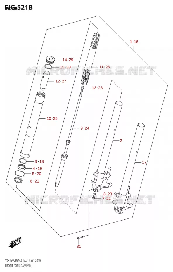 FOURCHE Suzuki MOTO 1800 BOULEVARD 2022  VZR1800BZ 2022 M2 (E28)