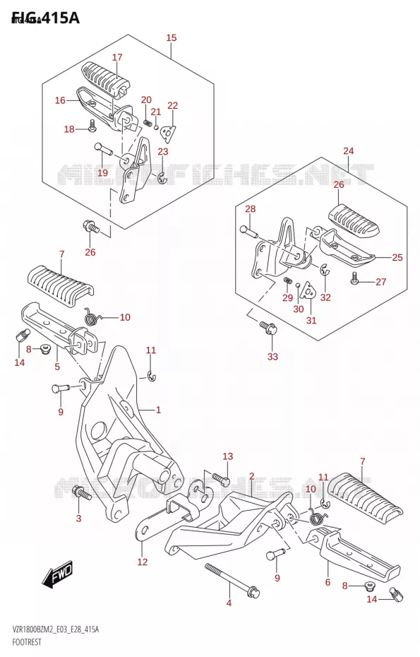 REPOSE PIEDS Suzuki MOTO 1800 BOULEVARD 2022  VZR1800BZ 2022 M2 (E28)