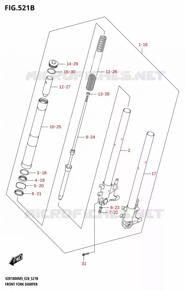 FRONT FORK DAMPER (VZR1800BZ) Suzuki MOTO 1800 BOULEVARD 2025  VZR1800 2025 M5 (E28)