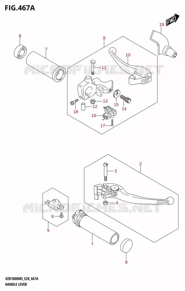 HANDLE LEVER (VZR1800) Suzuki MOTO 1800 BOULEVARD 2025  VZR1800 2025 M5 (E28)