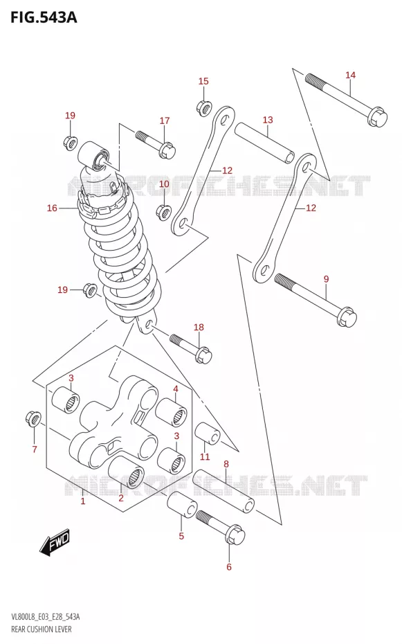 BIELLETTE DE SUSPENSION ARRIERE Suzuki MOTO 800 BOULEVARD 2018  VL800 2018 L8 (E28)