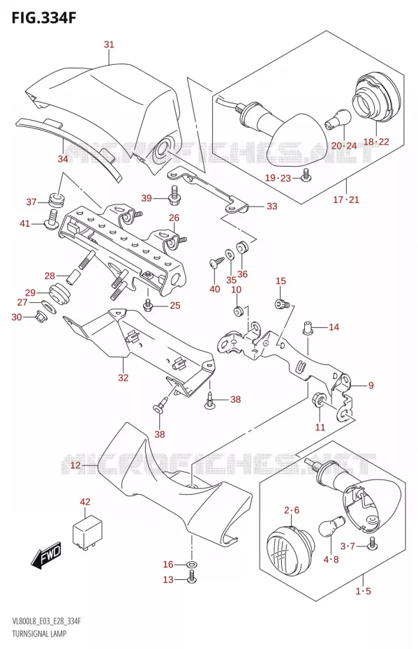 CLIGNOTANTS (VL800T:L8:E33) Suzuki MOTO 800 BOULEVARD 2018  VL800 2018 L8 (E28)