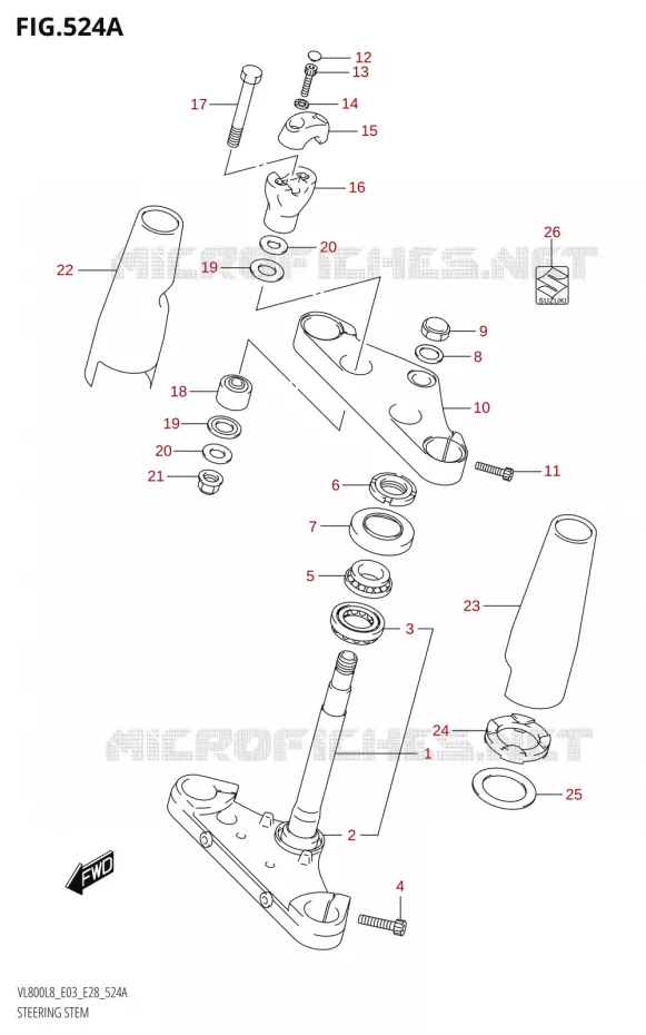 COLONNE DE DIRECTION Suzuki MOTO 800 BOULEVARD 2018  VL800 2018 L8 (E28)