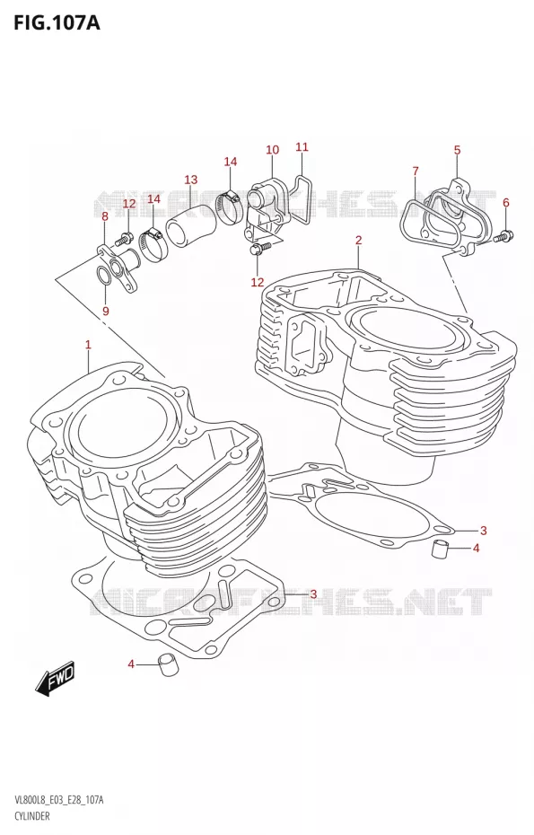 CYLINDRE Suzuki MOTO 800 BOULEVARD 2018  VL800 2018 L8 (E28)