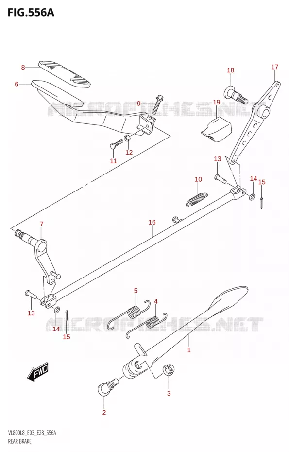 FREIN ARRIERE Suzuki MOTO 800 BOULEVARD 2018  VL800 2018 L8 (E28)