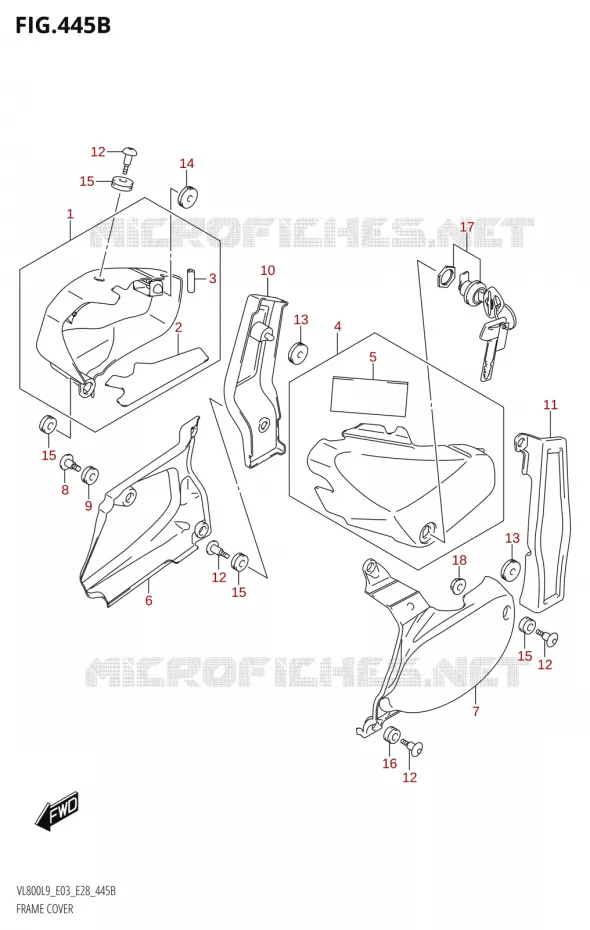 CARENAGES (VL800:L9:E28) Suzuki MOTO 800 BOULEVARD 2019  VL800 2019 L9 (E28)