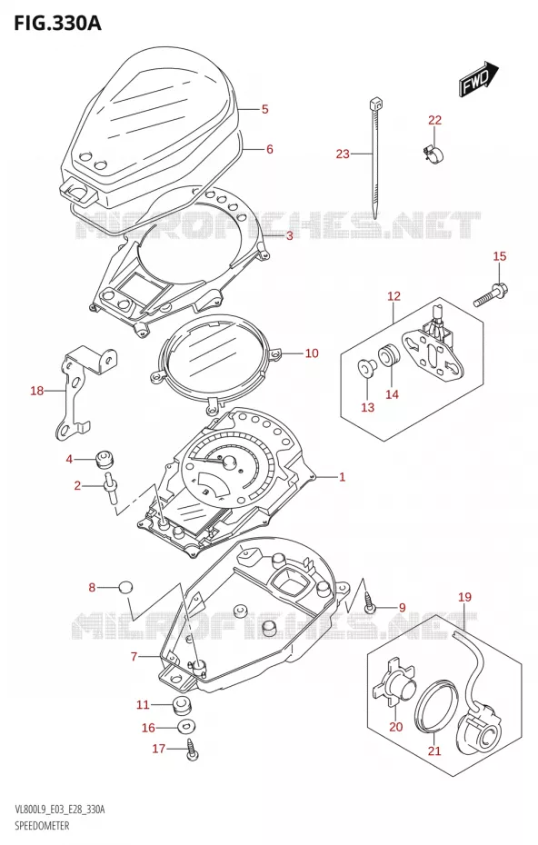 COMPTEUR (VL800:L9:E03) Suzuki MOTO 800 BOULEVARD 2019  VL800 2019 L9 (E28)