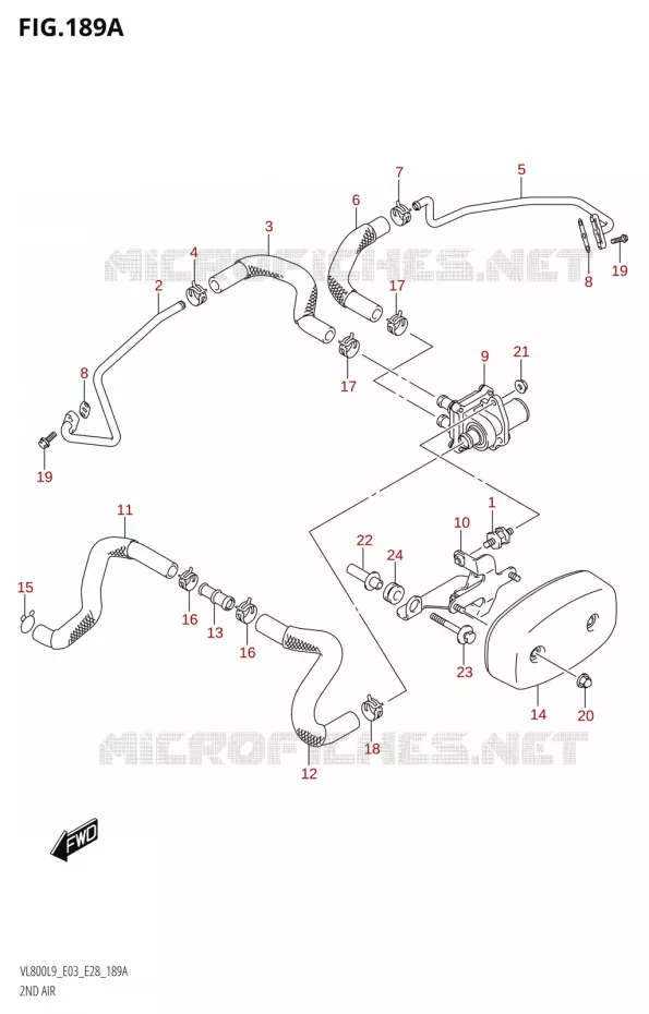 SYSTEME RECYCLAGE GAZ ECHAPPEMENT Suzuki MOTO 800 BOULEVARD 2019  VL800 2019 L9 (E28)