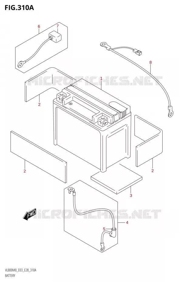 BATTERIE Suzuki MOTO 800 BOULEVARD 2020  VL800 2020 M0 (E28)