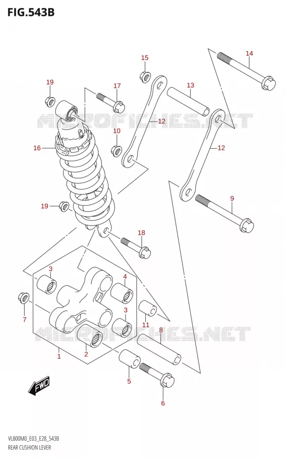 BIELLETTE DE SUSPENSION ARRIERE Suzuki MOTO 800 BOULEVARD 2020  VL800 2020 M0 (E28)