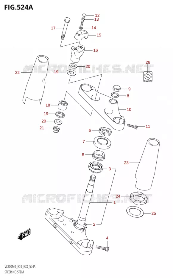 COLONNE DE DIRECTION Suzuki MOTO 800 BOULEVARD 2020  VL800 2020 M0 (E28)