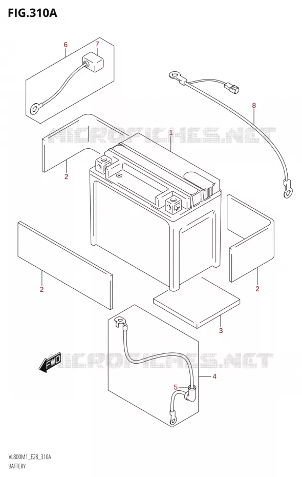 BATTERIE Suzuki MOTO 800 BOULEVARD 2021  VL800 2021 M1 (E28)