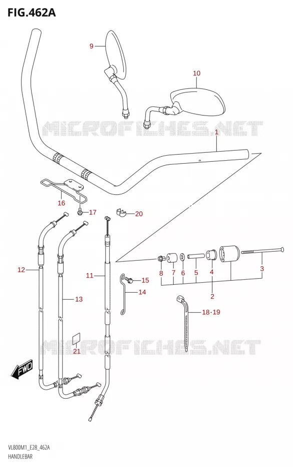 GUIDON Suzuki MOTO 800 BOULEVARD 2021  VL800 2021 M1 (E28)