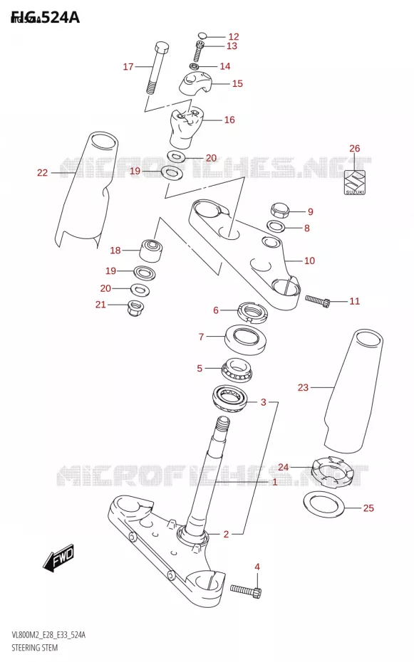COLONNE DE DIRECTION Suzuki MOTO 800 BOULEVARD 2022  VL800 2022 M2 (E28)