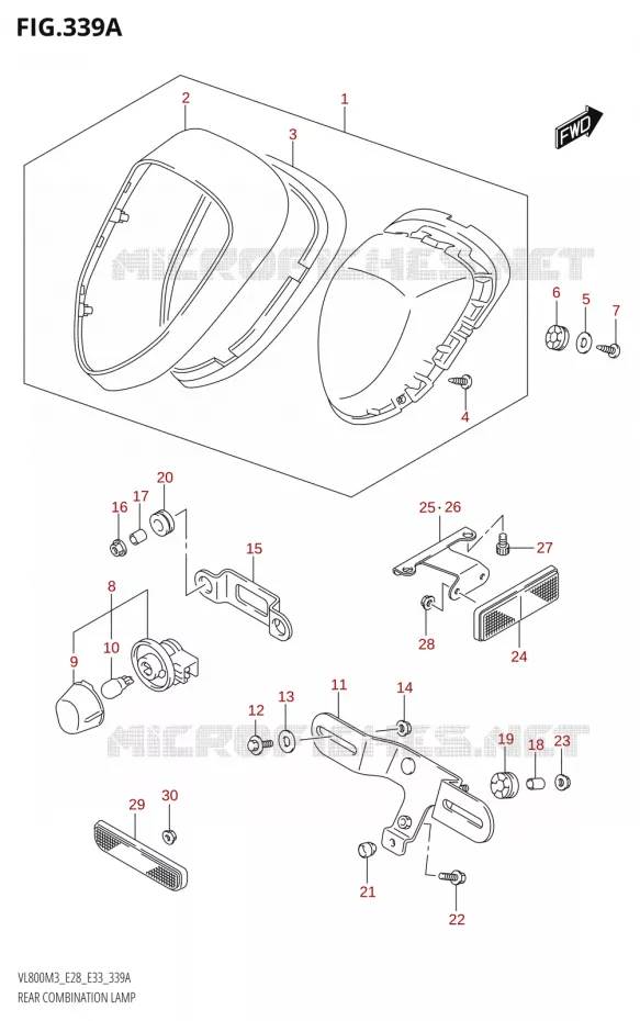 FEU ARRIERE (E33) Suzuki MOTO 800 BOULEVARD 2023  VL800 2023 M3 (E28)