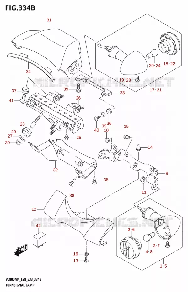 CLIGNOTANTS (E28) Suzuki MOTO 800 BOULEVARD 2024  VL800 2024 M4 (E28)