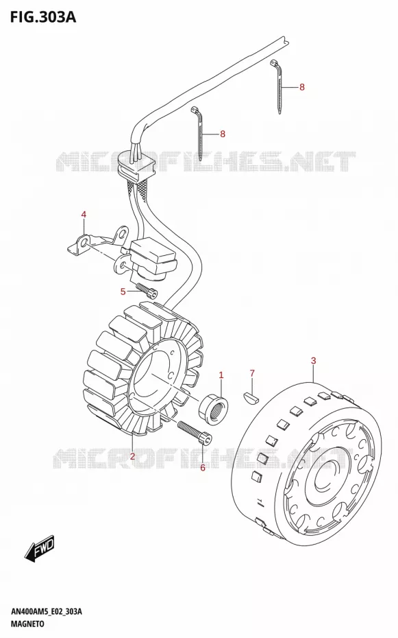 ALLUMAGE ROTOR - STATOR Suzuki SCOOTER 400 BURGMAN 2025  AN400A 2025 M5 (E19)