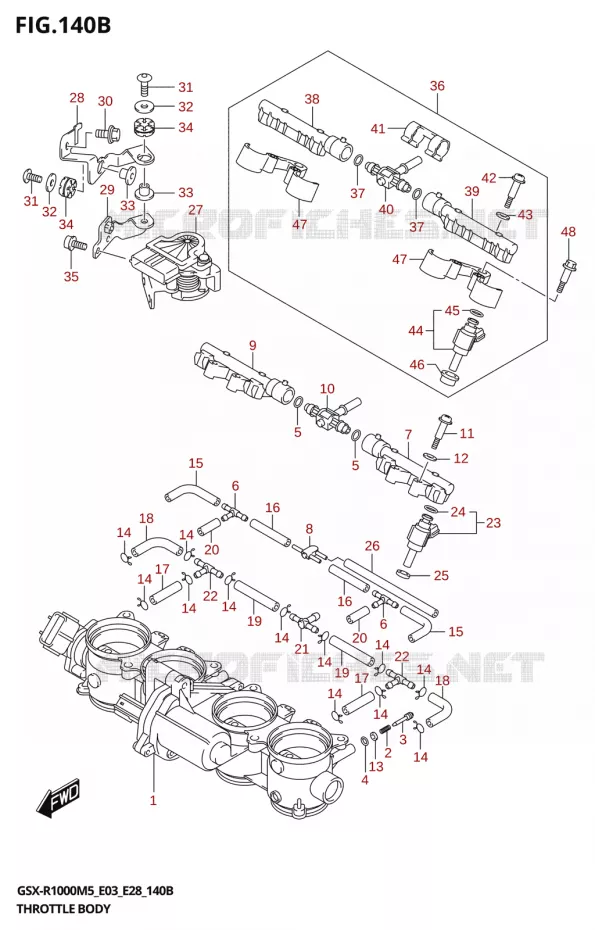 CORPS DE PAPILLON (E33) Suzuki MOTO 1000 GSX-R 2025  GSX-R1000A 2025 M5 (E28)