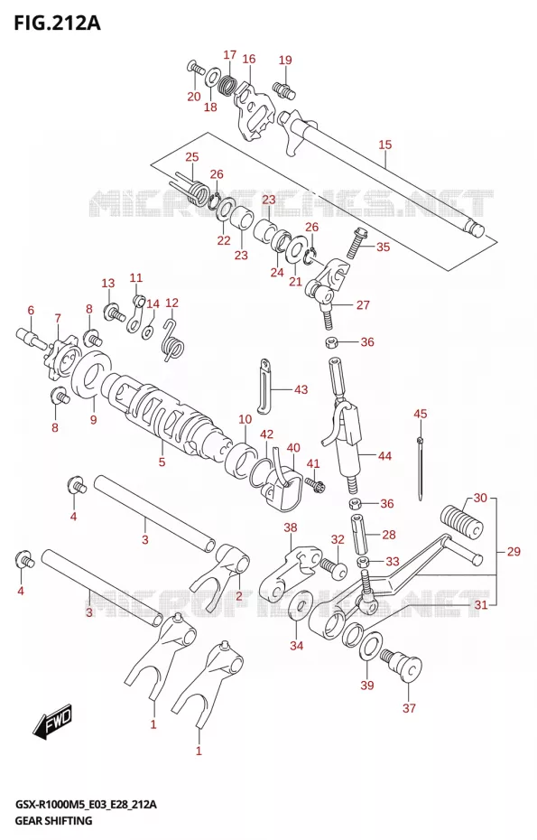ENSEMBLE DE SELECTION DE VITESSES Suzuki MOTO 1000 GSX-R 2025  GSX-R1000A 2025 M5 (E28)