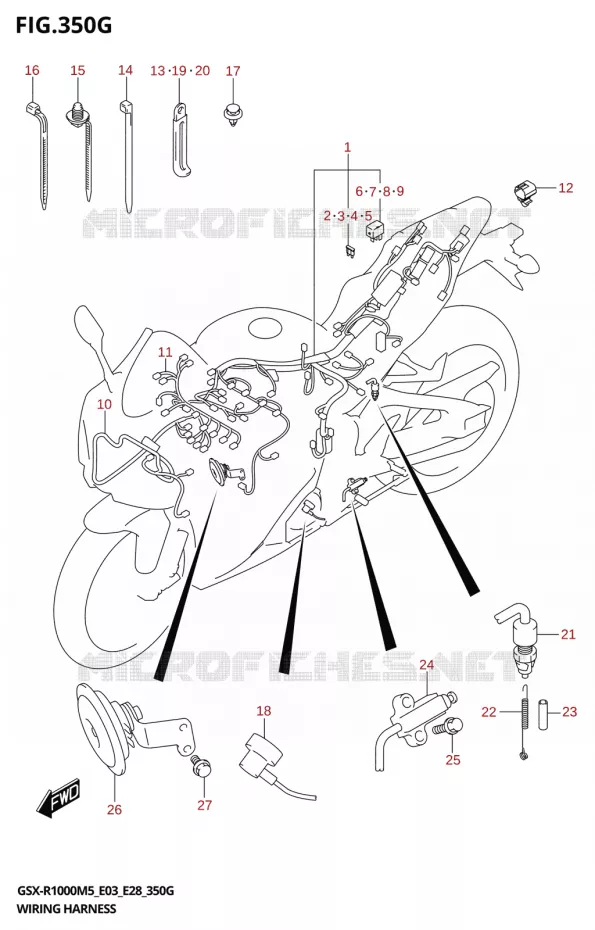 FAISCEAU ELECTRIQUE (GSX-R1000A:(E03,E28)) Suzuki MOTO 1000 GSX-R 2025  GSX-R1000A 2025 M5 (E28)