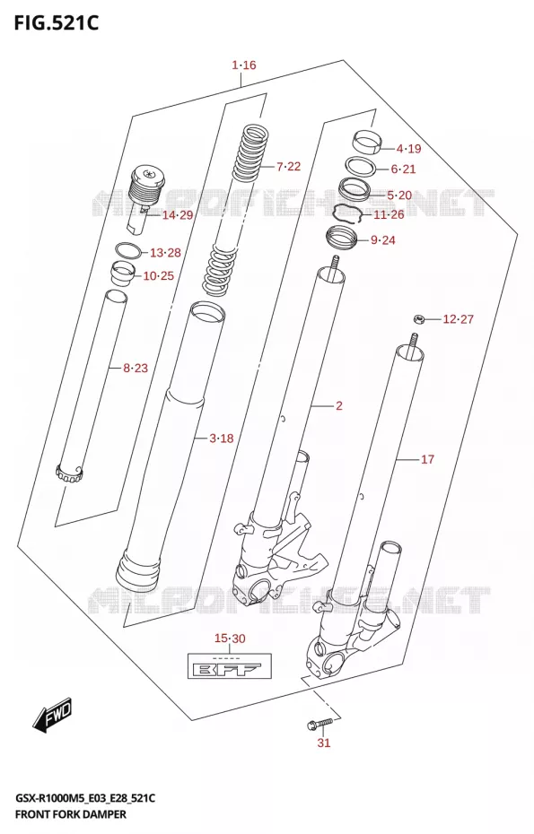 FOURCHE (GSX-R1000RZA) Suzuki MOTO 1000 GSX-R 2025  GSX-R1000A 2025 M5 (E28)