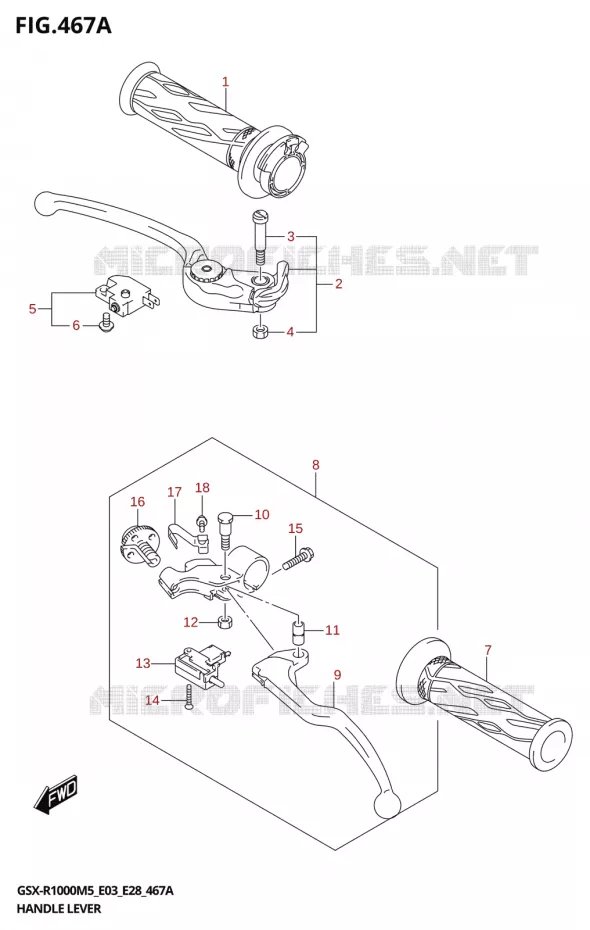 LEVIERS - POIGNEES Suzuki MOTO 1000 GSX-R 2025  GSX-R1000A 2025 M5 (E28)