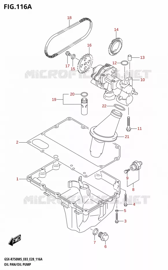 CARTER INFERIEUR - POMPE A HUILE Suzuki MOTO 750 GSX-R 2025  GSX-R750 2025 M5 (E28)