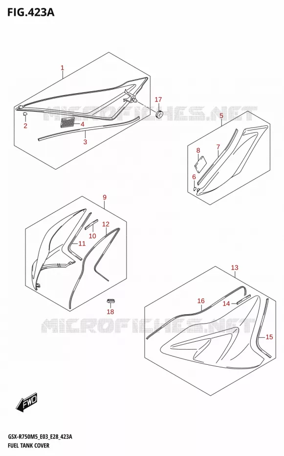 COUVRE RESERVOIR (GSX-R750) Suzuki MOTO 750 GSX-R 2025  GSX-R750 2025 M5 (E28)