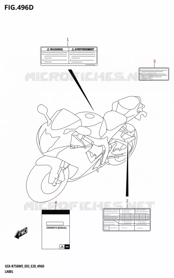 ETIQUETTE (E28) Suzuki MOTO 750 GSX-R 2025  GSX-R750 2025 M5 (E28)
