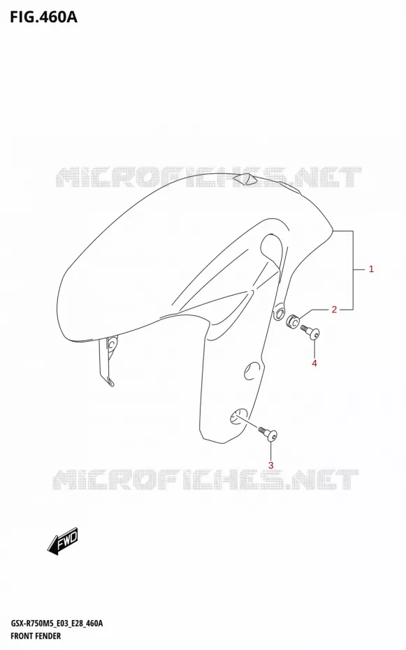 GARDE BOUE AVANT (GSX-R750) Suzuki MOTO 750 GSX-R 2025  GSX-R750 2025 M5 (E28)