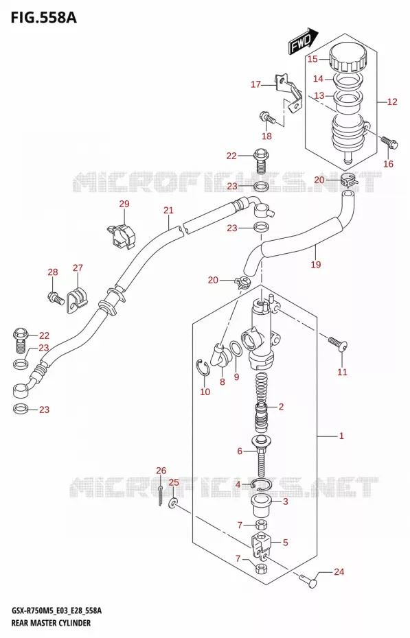 MAITRE CYLINDRE DE FREIN ARRIERE Suzuki MOTO 750 GSX-R 2025  GSX-R750 2025 M5 (E28)