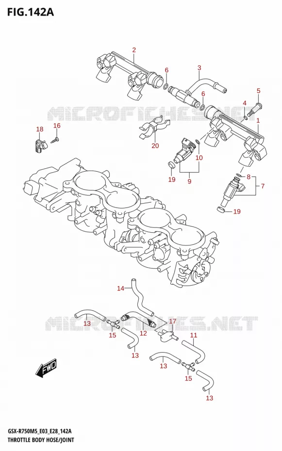 SYSTÈME D'INJECTION (E03,E28) Suzuki MOTO 750 GSX-R 2025  GSX-R750 2025 M5 (E28)