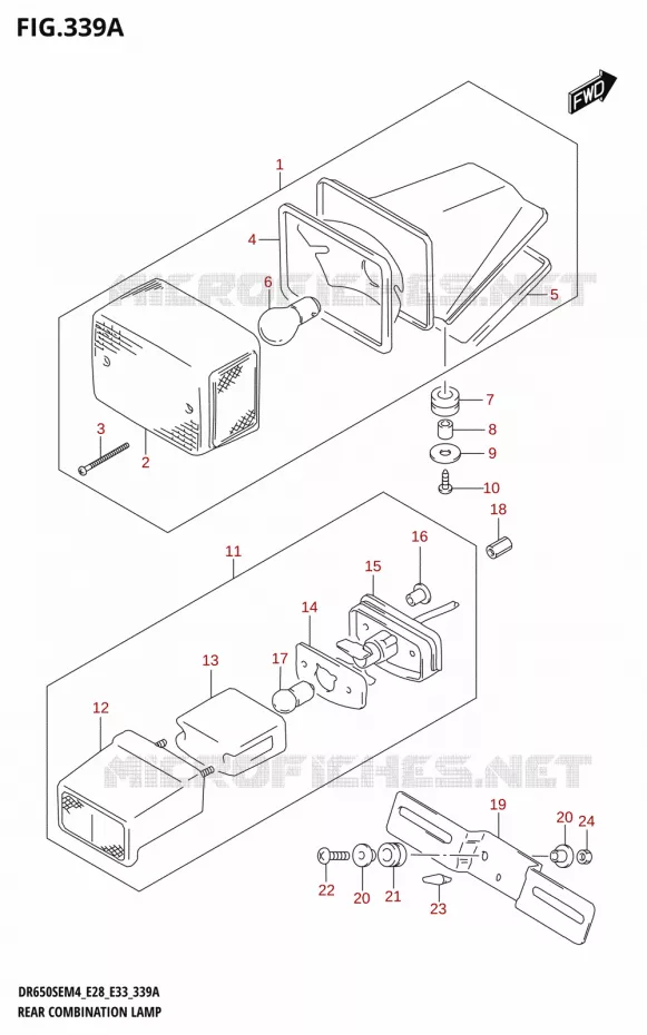 FEU ARRIERE Suzuki MOTO 650 DR 2024  DR650SE 2024 M4 (E28)
