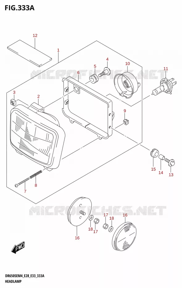 PHARE Suzuki MOTO 650 DR 2024  DR650SE 2024 M4 (E28)