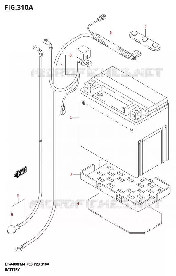 BATTERIE Suzuki QUAD 400 KINGQUAD 2024  LT-A400F 2024 M4 (P28)